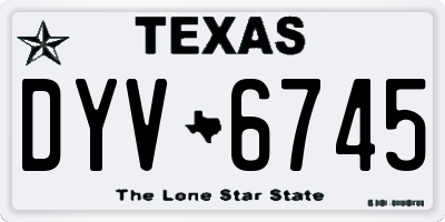 TX license plate DYV6745