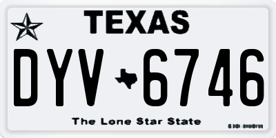 TX license plate DYV6746