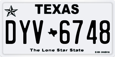 TX license plate DYV6748