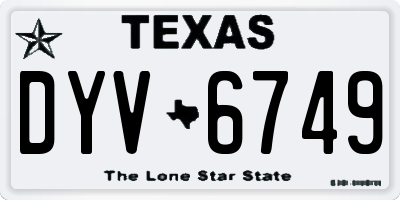 TX license plate DYV6749
