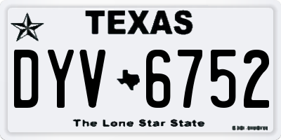 TX license plate DYV6752