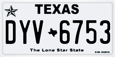 TX license plate DYV6753