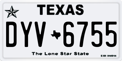 TX license plate DYV6755