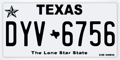 TX license plate DYV6756