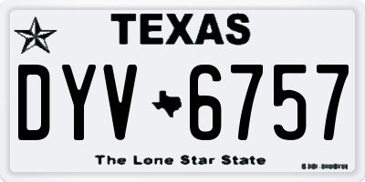 TX license plate DYV6757