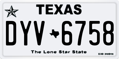 TX license plate DYV6758