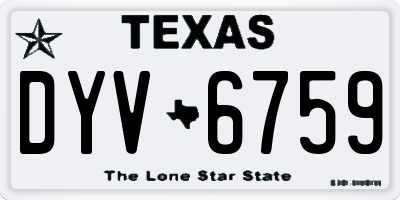 TX license plate DYV6759