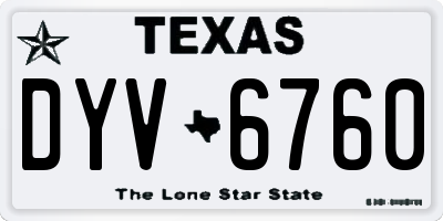 TX license plate DYV6760