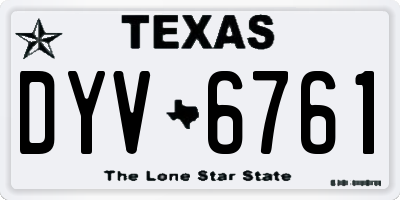 TX license plate DYV6761