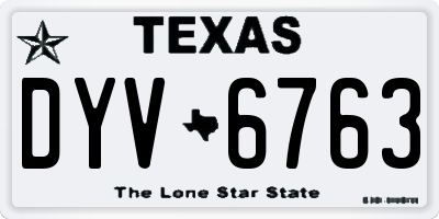 TX license plate DYV6763