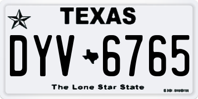 TX license plate DYV6765