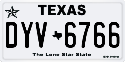 TX license plate DYV6766