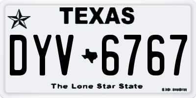 TX license plate DYV6767