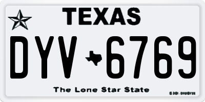 TX license plate DYV6769