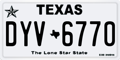 TX license plate DYV6770