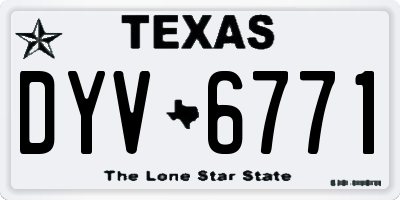 TX license plate DYV6771