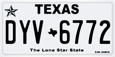 TX license plate DYV6772