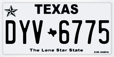 TX license plate DYV6775