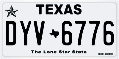 TX license plate DYV6776