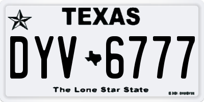 TX license plate DYV6777