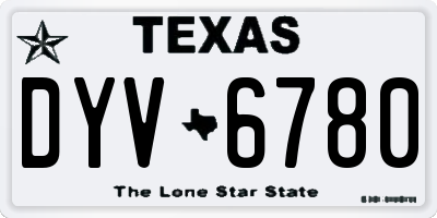 TX license plate DYV6780