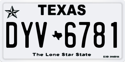 TX license plate DYV6781