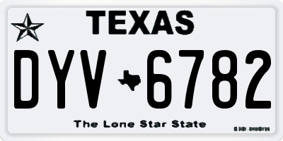 TX license plate DYV6782