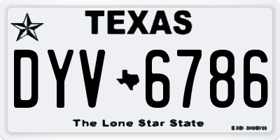 TX license plate DYV6786