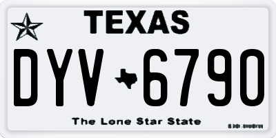 TX license plate DYV6790