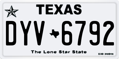 TX license plate DYV6792