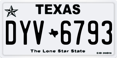 TX license plate DYV6793