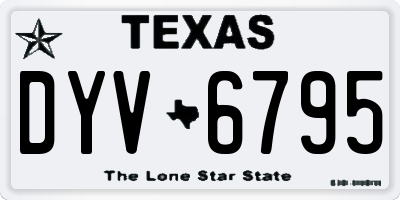 TX license plate DYV6795