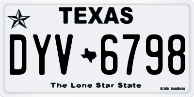 TX license plate DYV6798