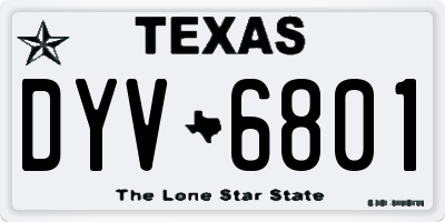 TX license plate DYV6801