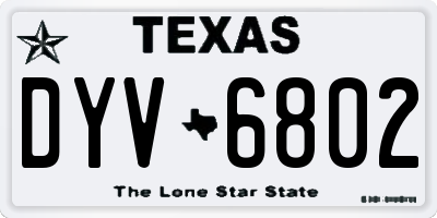 TX license plate DYV6802