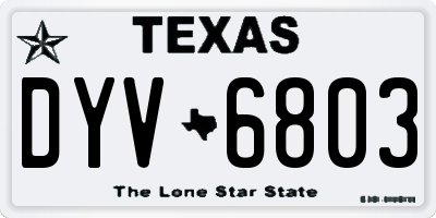 TX license plate DYV6803