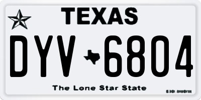 TX license plate DYV6804