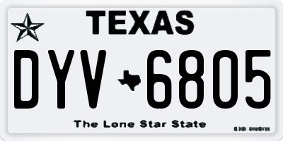 TX license plate DYV6805