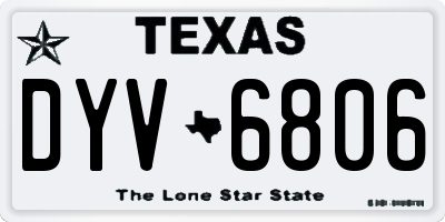 TX license plate DYV6806