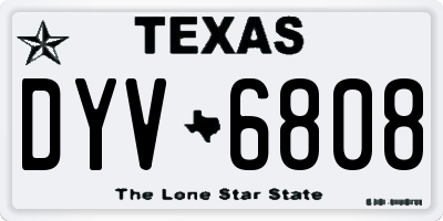 TX license plate DYV6808
