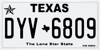 TX license plate DYV6809