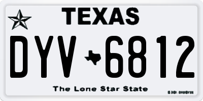 TX license plate DYV6812