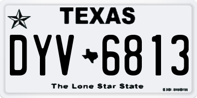 TX license plate DYV6813