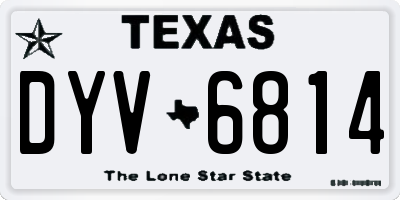 TX license plate DYV6814
