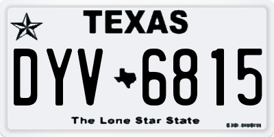 TX license plate DYV6815