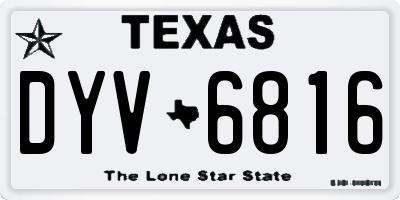 TX license plate DYV6816