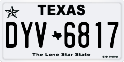 TX license plate DYV6817