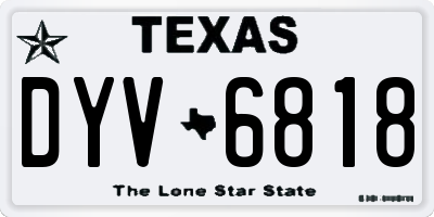 TX license plate DYV6818