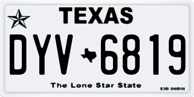 TX license plate DYV6819