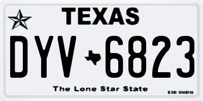 TX license plate DYV6823